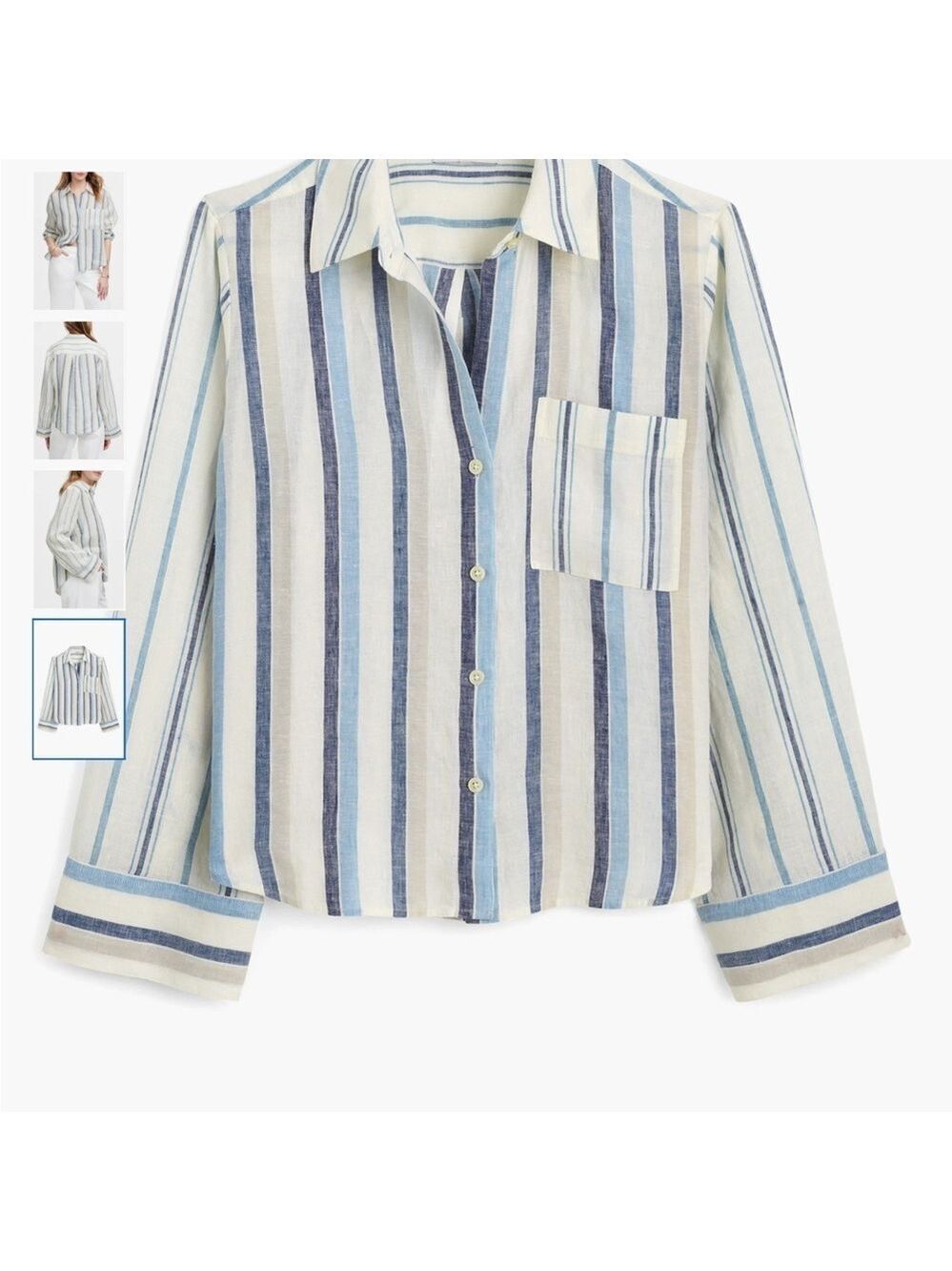 Madewell Stripe Linen Button-Down Shirt NWT– Size Small